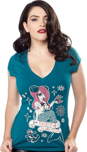 130491 camicia blu teal maiden - blu,