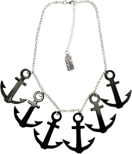 60136 collana pesa ancore nere - collana,